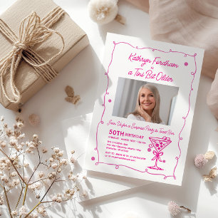 ÜBERRASCHENDES PARTY 50. Geburtstag Foto Martini Einladung