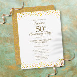 Überraschendes Party 50. Goldenes Jubiläum Confett Postkarte<br><div class="desc">Personalisieren Sie mit Ihrem besonderen 50 Jahre goldenen Jubiläum Überraschung Party Details Set in schicken Gold Typografie. Entwickelt von Thisisnotme©</div>