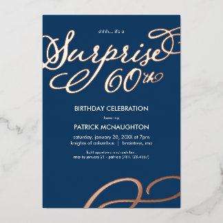 Überraschendes Party 60. Geburtstag Goldene Foil E Folieneinladung