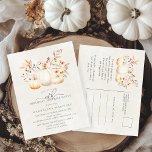 ÜBERRASCHENDES PARTY 60. White Pumpkin Herbstlaub Einladungspostkarte<br><div class="desc">Elegante,  weiße Kürbisse sind in roten,  orangefarbenen und salzgrünen Blätter und Wildblumen eingebettet.</div>