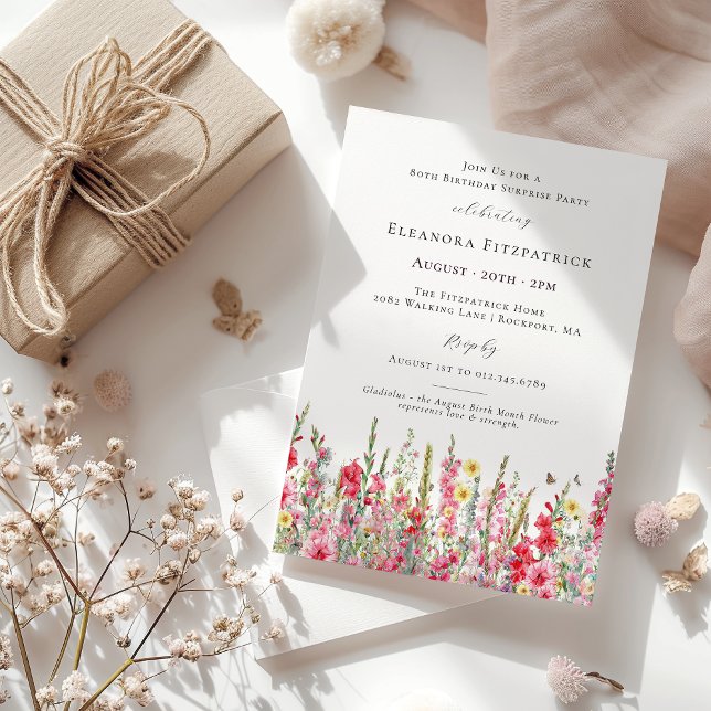 ÜBERRASCHENDES PARTY 80. Geburtstag August Geburts Einladung (Von Creator hochgeladen)