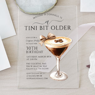 ÜBERRASCHENDES PARTY A Tini Bit Älterer Martini 30 Acryleinladungen