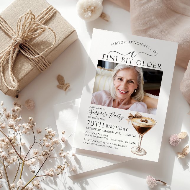 ÜBERRASCHENDES PARTY A Tini Bit Älterer Martini 70 Einladung (Von Creator hochgeladen)