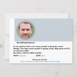 Überraschendes Party Funny Twitter Joke Einladung