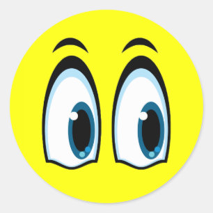 ÜBERRASCHTE AUGEN RUNDER AUFKLEBER