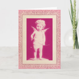 Überraschte Cherub Pink Vintag Valentine Day Card Feiertagskarte