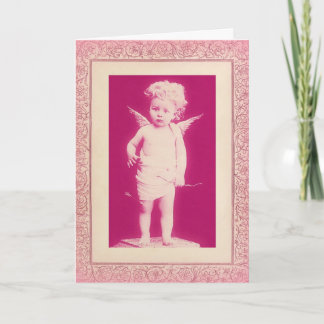 Überraschte Cherub Pink Vintag Valentine Day Card Feiertagskarte