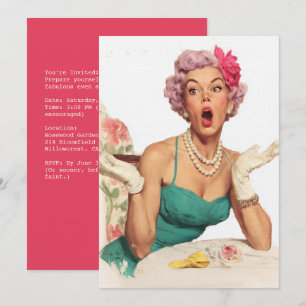 Überraschte Retro-Glamour-Lady Einladung