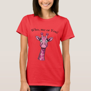 Überraschte Rosa Giraffe T-Shirt