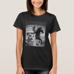 Überraschte verängstigte Katze Selfie mit Außerird T-Shirt