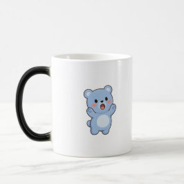 Überraschter Bär Minimal Kawaii Stil Verwandlungstasse