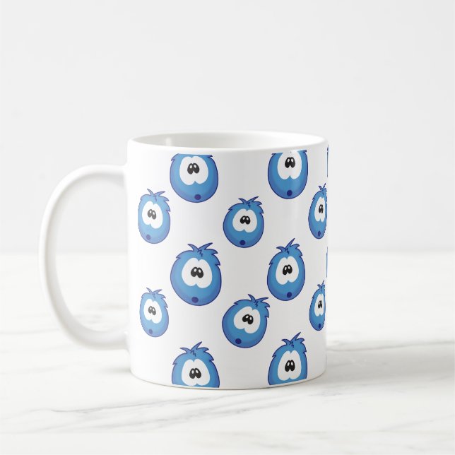 Überraschter Blaues Niesie-Muster Kaffeetasse (Links)