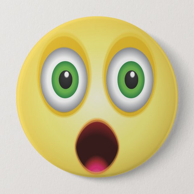 Überraschter Emoji-Gesicht Button (Vorderseite)