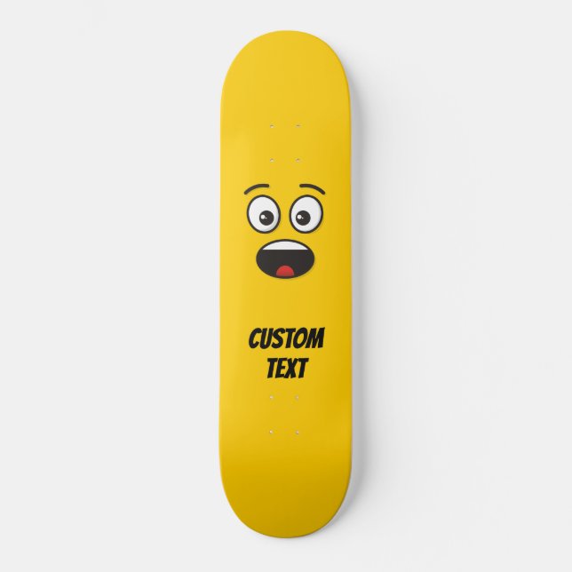 Überraschter Gesichtsausdruck Skateboard (Vorderseite)