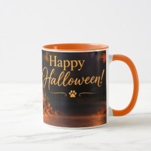Überraschter Hund Happy Halloween Kürbislaterne Ta Tasse