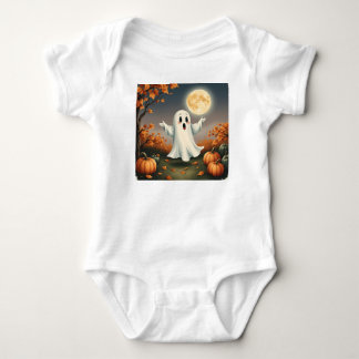 Überraschter kleiner Geist, Kleiner Halloween-Geis Baby Strampler