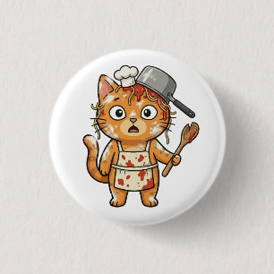 Überraschter Kochkatze Kochen Button
