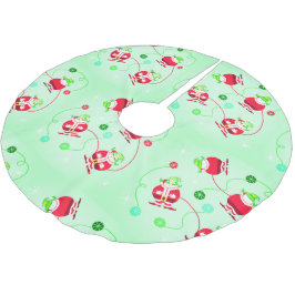 Überraschter Santa Polyester Weihnachtsbaumdecke
