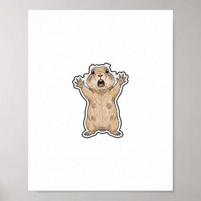 Überraschter Streifenhörnchen Poster (Vorne)