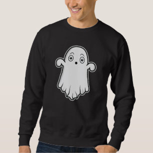 Überraschter süßer Geister-Charakter Halloween Sweatshirt