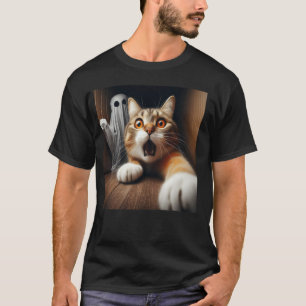 Überraschter verängstigter Katzenselfie Lustiges K T-Shirt