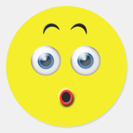 Überraschtes Emoji Runder Aufkleber