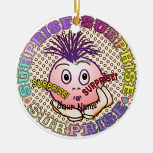 Überraschtes Gesicht Keramik Ornament