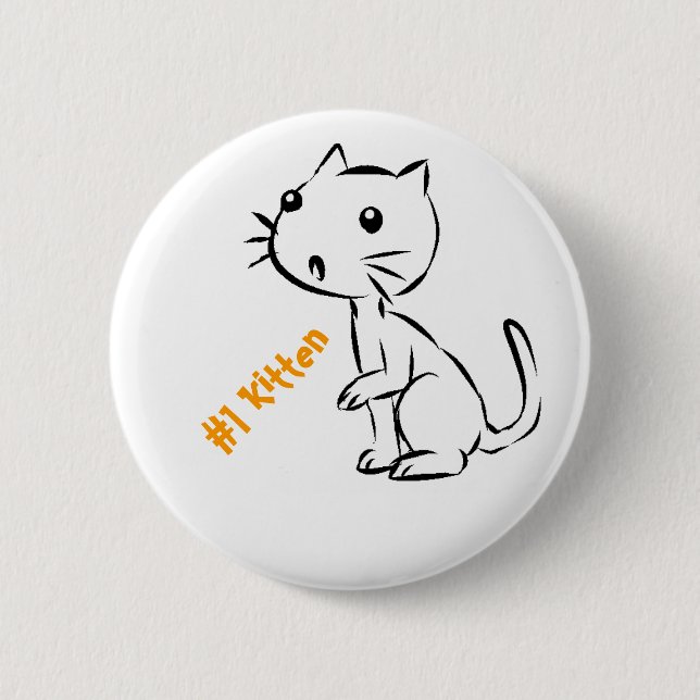 Überraschtes Kätzchen #1 Button (Vorderseite)