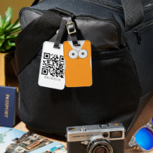 Überraschtes Katzen-Gepäckanhänger QR-Code