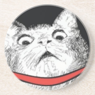 Überraschtes Katzen-Keuchen Meme - Getränkeuntersetzer