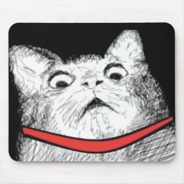 Überraschtes Katzen-Keuchen Meme - Mousepad (Vorne)