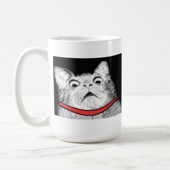 Überraschtes Katzen-Keuchen Meme - Tasse (Links)