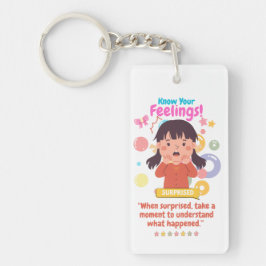 Überraschtes Kind mit Emotionen Schlüsselanhänger