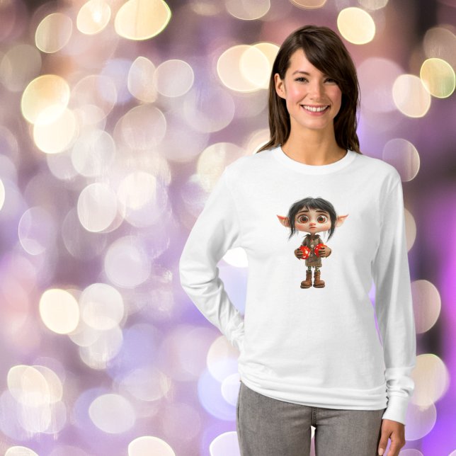 Überraschtes Weihnachtself-T-Shirt für Mädchen T-Shirt (Von Creator hochgeladen)