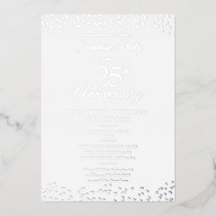 Überraschung 25. Hochzeitstag Party Silver Folieneinladung