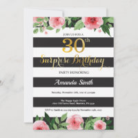 Überraschung 30. Geburtstag Einladung Frauen Blume