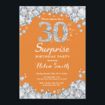 Überraschung 30. Geburtstag Orange und Silver Diam Einladung<br><div class="desc">Überraschung 30. Geburtstag Einladung. Orange und Silver Kristall Diamond Chalkboard Hintergrund. Eleganter Geburtstag Bash einladen. Schwarz und Weiß. Erwachsener zum Geburtstag. Frauen zum Geburtstag. Männer zum Geburtstag. Für weitere Anpassungen klicken Sie bitte auf die Schaltfläche "Anpassen" und verwenden Sie unser Designwerkzeug,  um diese Vorlage zu ändern.</div>