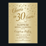 Überraschung 30. Geburtstag Party - Gold Einladung<br><div class="desc">Überraschung 30. Geburtstag Party Einladung Elegantes Design mit Imitaten Glitzer Gold. Enthält Skript-Schriftart und Konfetti. Feiert bis 30 Jahre! Melde mich,  wenn du ein Alter brauchst.</div>