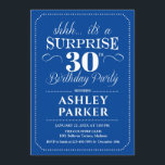 Überraschung 30. Geburtstag Party - Navy White Einladung<br><div class="desc">Überraschung 30. Geburtstag Party Einladung. Einfaches Design in Marine und Weiß. Überraschende Feier für Mann oder Frau. Kann in jedem Alter angepasst werden!</div>