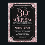 Überraschung 30. Geburtstag Party - Rose Gold Blac Einladung<br><div class="desc">Überraschung 30. Geburtstag Feier Einladung. Elegantes Design in Schwarz und Imitat Glitzer Rose Gold Muster. Funktioniert mit elegantem Script-Schriftart. Nachricht,  wenn Sie weitere Anpassungen benötigen.</div>