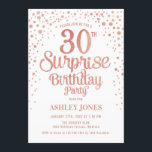 Überraschung 30. Geburtstag Party - Rose Gold & We Einladung<br><div class="desc">Überraschung 30. Geburtstag Party Einladung. Elegantes Design in Weiß und Imitat Glitzer Rose Gold. Features stilvolle Skript-Schriftart und Konfetti. Nachricht,  wenn du ein Alter brauchst.</div>
