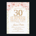 Überraschung 30. Geburtstag Party - Weißes Gold Ro Einladung<br><div class="desc">Überraschung 30. Geburtstag Party Einladung. Elegantes Design in Imitaten Glitzer Gold,  Weiß und Rosa. Enthält Konfetti,  Skript-Schriftart und Aquarellblau rosa Blume. Nachricht,  wenn Sie weitere Anpassungen benötigen.</div>