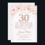 Überraschung 30. Geburtstag Party - White Rose Gol Einladung<br><div class="desc">Überraschung 30. Geburtstag Party Einladung. Elegantes Blumendesign in Imitate Glitzer Rose Gold und Weiß. Die Rosen und die Diamantnummer 30 sind rot. Ideal für ein stilvolles Frauentreffen. Gedruckte Zazzle Einladungen oder Sofortdownload digitalen Vorlage.</div>