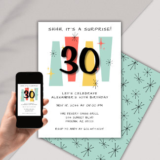 Überraschung 30. Geburtstag Retro Mittelalter Jahr Einladung