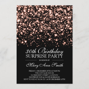 Überraschung 30. Geburtstag Rose Gold Midnight Gla Einladung