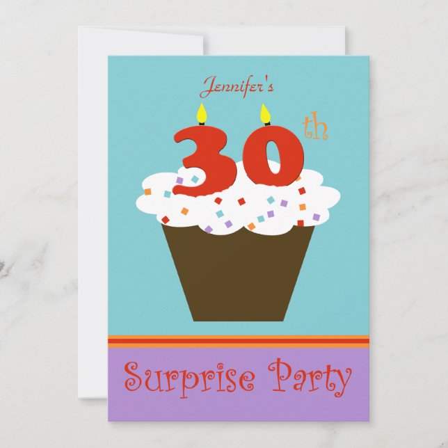 Überraschung 30. Geburtstagsfeier Party Einladung (Vorderseite)