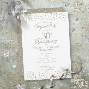 Überraschung 30. Hochzeit Jahrestag Herz Confetti Einladung