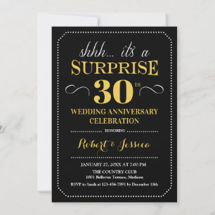 Überraschung 30. Hochzeitstag - Schwarzes Gold Einladung