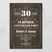 Überraschung 30-jähriges Party - Rustikales Holz