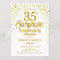 Überraschung 35. Hochzeitstag - Gold & Weiß